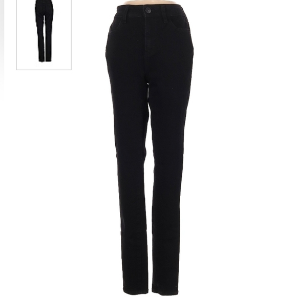 American Eagle AEO The Dream Jean Hi-Rise Jegging Black Stretch Denim 4 Long EUC - Picture 1 of 11